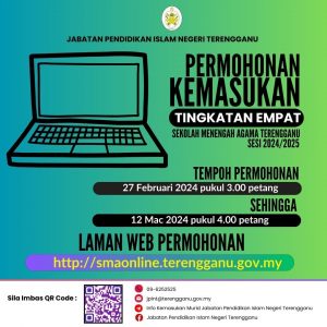 Permohonan Kemasukan Tingkatan Empat Sekolah Menengah Agama Terengganu Bagi Kalendar Akademik Sesi 2024/2025